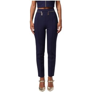 Elisabetta Franchi, Dames, Broeken, Blauw, Maat: XL