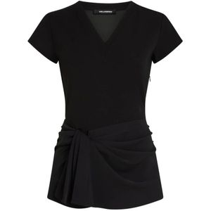 Karl Lagerfeld, Dames, Blouses & Shirts, Zwart, Maat: S