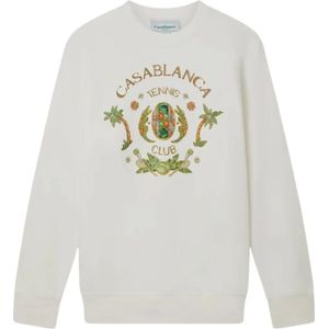 Casablanca, Heren, Sweatshirts & Hoodies, Wit, Maat: XL Katoen,