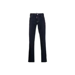 Dsquared2 Slim-fit Donkerblauwe Katoenen Jeans , Blue , Heren , Maat: XL