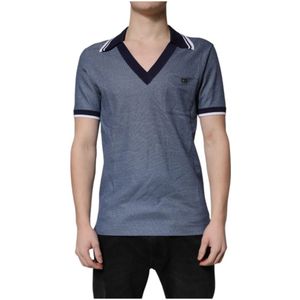 Dolce & Gabbana, Heren, Tops, Blauw, Maat: M Zijde,