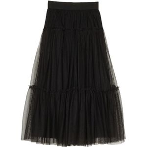 Twinset Zwarte Midi Rok Elegant Moderne Vrouw , Black , Dames , Maat: XS