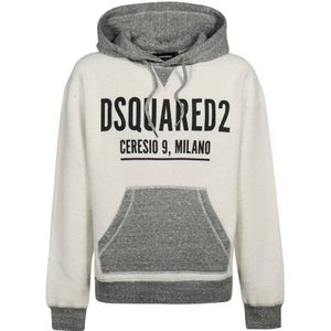 Dsquared2, Heren, Sweatshirts & Hoodies, Grijs, Maat: S Katoen,