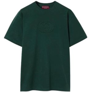 Gucci, Heren, Tops, Groen, Maat: M Katoen,