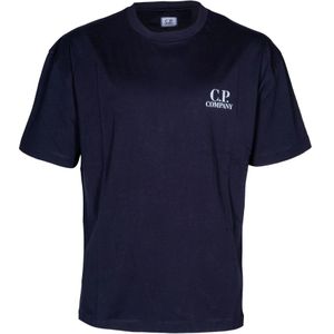 C.P. Company - 19CMTS103A005100W - T-shirt - Marineblauw - Korte Mouwen - Katoen