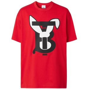 Burberry Casual Stijl Heren T-shirt Top , Red , Heren , Maat: XS