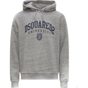 Dsquared2, Heren, Sweatshirts & Hoodies, Grijs, Maat: L Katoen,
