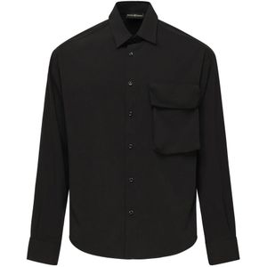 Giuliano Galiano, Heren, Overhemden, Zwart, Maat: S