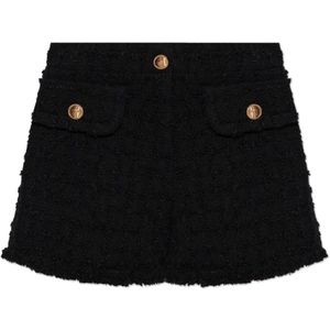 Versace, Dames, Korte broeken, Zwart, Maat: S Tweed,