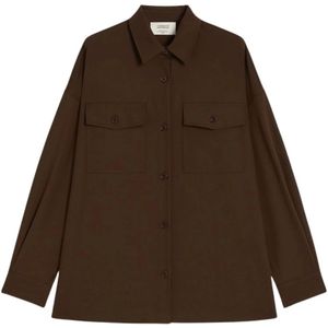Marina Rinaldi, Dames, Blouses & Shirts, Bruin, Maat: S Wol,