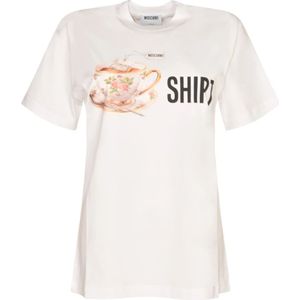 Moschino, Dames, Tops, Wit, Maat: 2XS