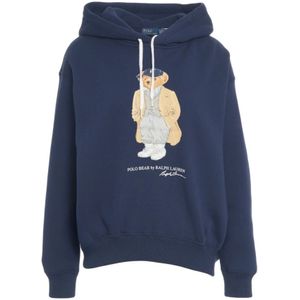 Polo Ralph Lauren, Dames, Sweatshirts & Hoodies, Blauw, Maat: XS Katoen,