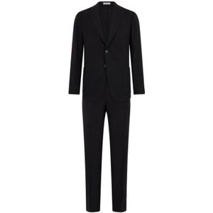 Boglioli, Heren, Pakken, Blauw, Maat: L Wol,