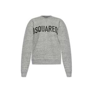 Dsquared2 Sweatshirt met logo , Gray , Dames , Maat: M