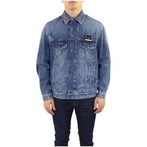 Dolce & Gabbana, Heren, Jassen, Blauw, Maat: XL Denim,