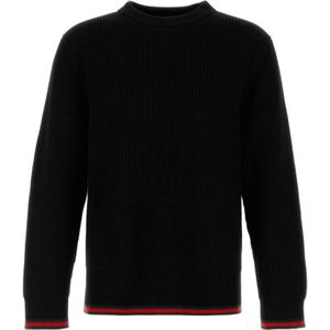 Gucci Zwarte Gebreide Crew Neck Sweater , Black , Heren , Maat: L