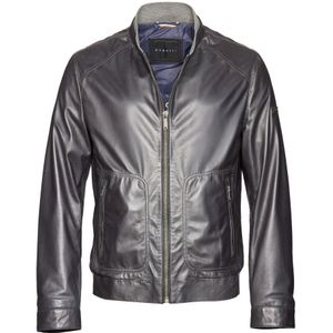 Bugatti - Leren Jas - Zwart - Heren - Stijlvolle Leren Jas met Logoplaatje