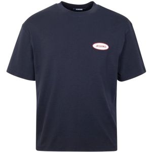 Jacquemus, Heren, Tops, Blauw, Maat: S Katoen,