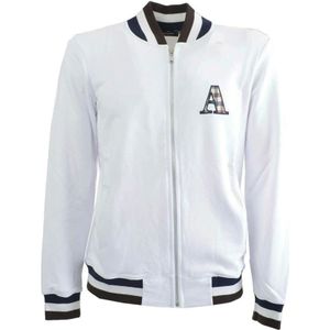 Aquascutum, Heren, Sweatshirts & Hoodies, Wit, Maat: XL Katoen,