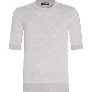 Dolce & Gabbana, Heren, Truien, Grijs, Maat: M Zijde,