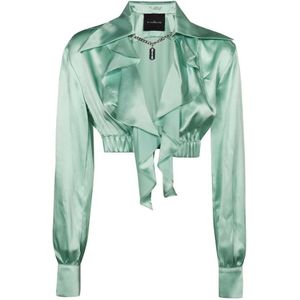 John Richmond, Dames, Blouses & Shirts, Groen, Maat: S Zijde,