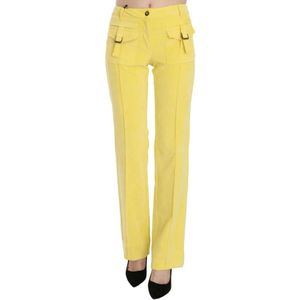 Just Cavalli - Mid Waist Straight Pants - Geel - Corduroy - 80% Polyester