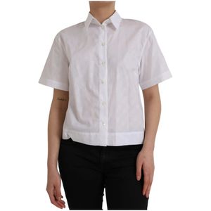 Dolce & Gabbana - Short Sleeve Cotton Shirt - Wit - Polo Top
