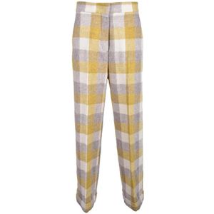 Erika Cavallini, Dames, Broeken, Veelkleurig, Maat: 2XS Wol,