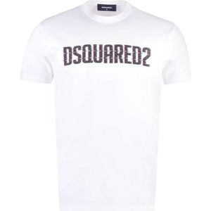 Dsquared2, Heren, Tops, Wit, Maat: S Katoen,