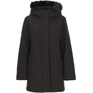 Woolrich Zwarte Donsbont Parka Jas , Black , Dames , Maat: M