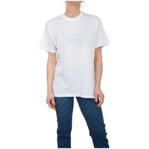 Elisabetta Franchi, Dames, Tops, Wit, Maat: M Katoen,