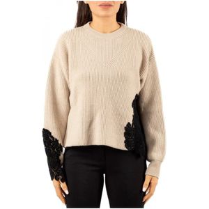 Pinko - Maglia - Gebreide Trui - Beige - Ronde Hals