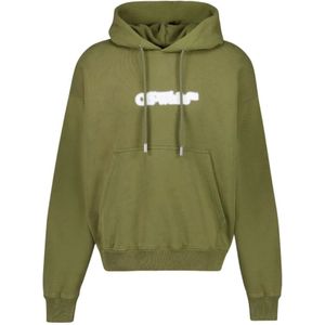 Off White, Heren, Sweatshirts & Hoodies, Groen, Maat: XS Katoen,