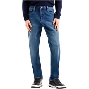 Emporio Armani, Heren, Jeans, Blauw, Maat: W36 Katoen,