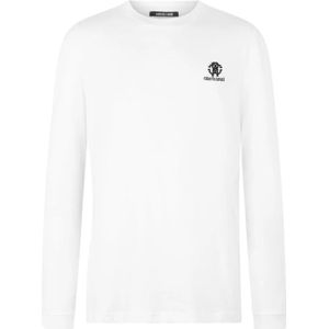 Roberto Cavalli, Heren, Tops, Wit, Maat: M Katoen,