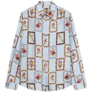 Pierre-Louis Mascia, Heren, Overhemden, Blauw, Maat: L Zijde,