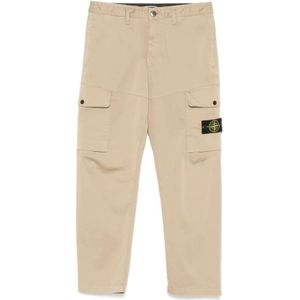 Stone Island, Heren, Broeken, Beige, Maat: W33 Katoen,