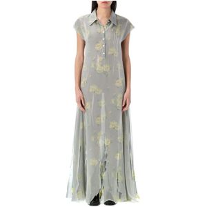 Acne Studios, Dames, Jurken, Grijs, Maat: S Poliester,