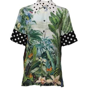 Dolce & Gabbana, Dames, Blouses & Shirts, Veelkleurig, Maat: 3XS Zijde,