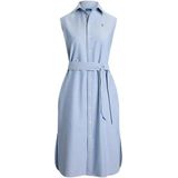 Polo Ralph Lauren - Overhemdjurk - Blauw - Katoen - Lange Mouwen