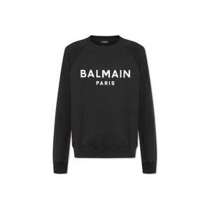Balmain Sweatshirt met logo , Black , Heren , Maat: L