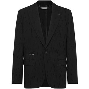 Philipp Plein, Heren, Jassen, Zwart, Maat: M Katoen,