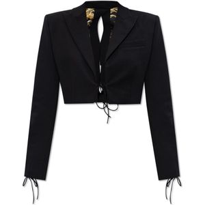 Versace Jeans Couture - Korte Blazer - Zwart - Dames - Leer