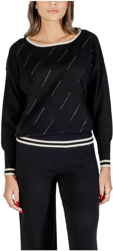 Liu Jo - TF5206 MS63L - Trui - Zwart - Ronde Hals - Lange Mouwen