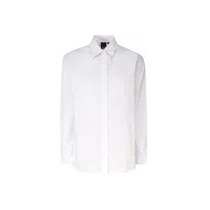 Pinko Klassieke Witte Shirt met Logo Borduurwerk , White , Dames , Maat: M