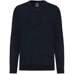 Boggi Milano - Trui - Navy - Wol - V-hals - Lange Mouw