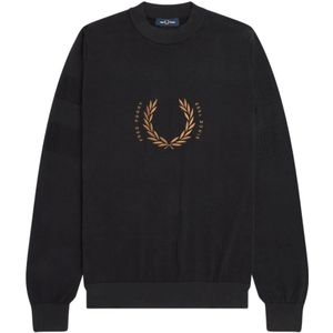 Fred Perry, Heren, Sweatshirts & Hoodies, Zwart, Maat: M Katoen,
