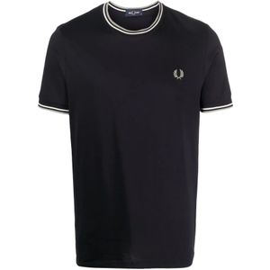 Fred Perry, Heren, Tops, Zwart, Maat: M Katoen,