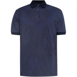 Etro, Heren, Tops, Blauw, Maat: M Katoen,