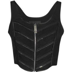 John Richmond, Dames, Tops, Zwart, Maat: M Viscose,